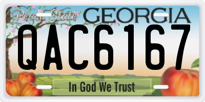GA license plate QAC6167