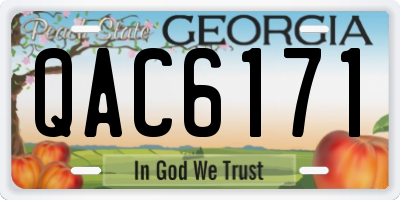 GA license plate QAC6171