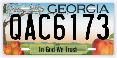 GA license plate QAC6173