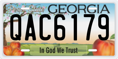 GA license plate QAC6179