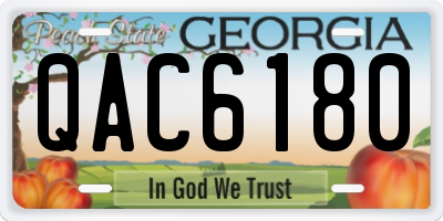 GA license plate QAC6180