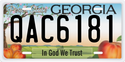 GA license plate QAC6181
