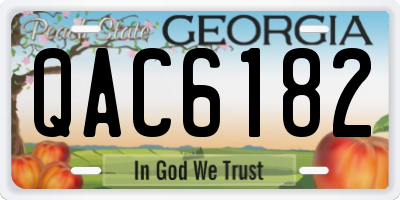 GA license plate QAC6182