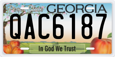 GA license plate QAC6187