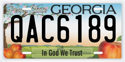 GA license plate QAC6189