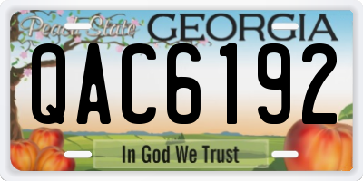 GA license plate QAC6192