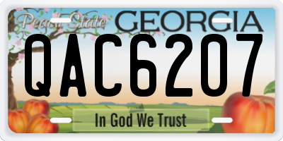 GA license plate QAC6207