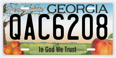 GA license plate QAC6208