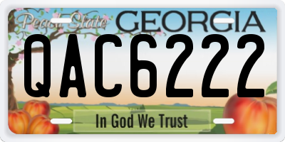 GA license plate QAC6222