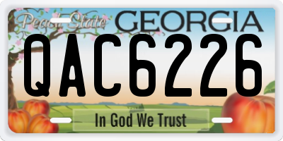 GA license plate QAC6226