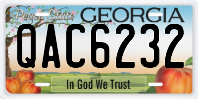GA license plate QAC6232