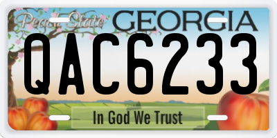 GA license plate QAC6233