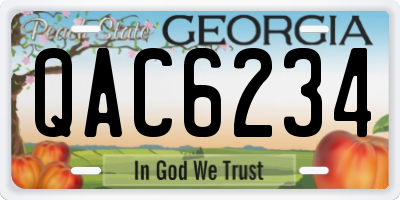 GA license plate QAC6234