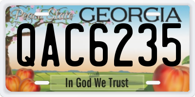 GA license plate QAC6235