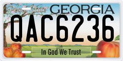 GA license plate QAC6236
