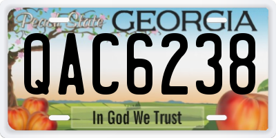 GA license plate QAC6238