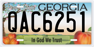 GA license plate QAC6251