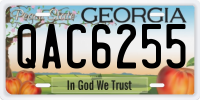 GA license plate QAC6255