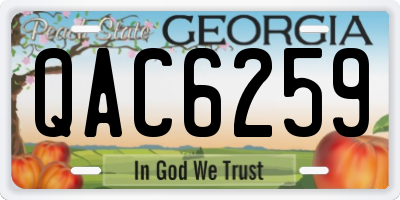 GA license plate QAC6259