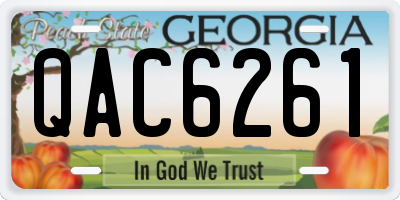 GA license plate QAC6261