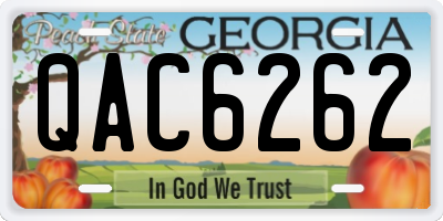 GA license plate QAC6262