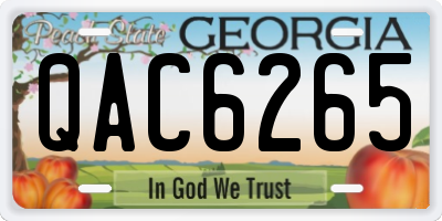 GA license plate QAC6265