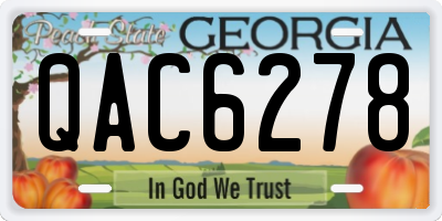 GA license plate QAC6278