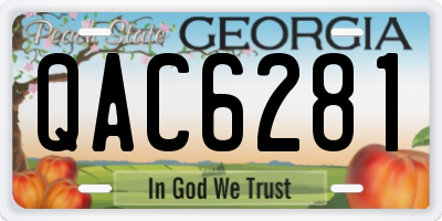 GA license plate QAC6281