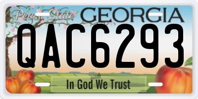 GA license plate QAC6293