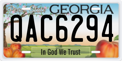 GA license plate QAC6294