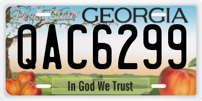 GA license plate QAC6299