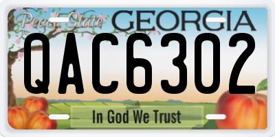 GA license plate QAC6302