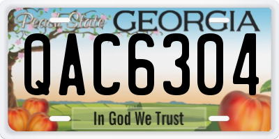 GA license plate QAC6304