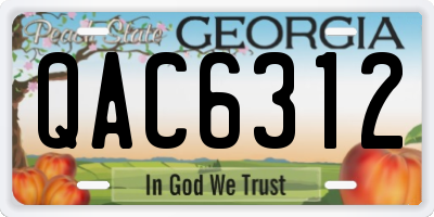 GA license plate QAC6312