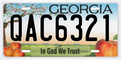 GA license plate QAC6321