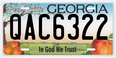 GA license plate QAC6322