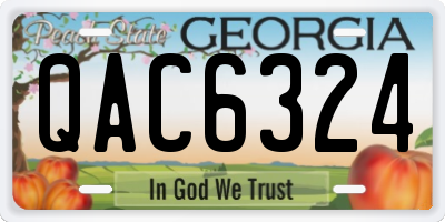 GA license plate QAC6324