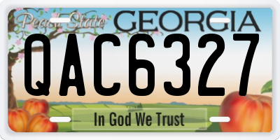 GA license plate QAC6327