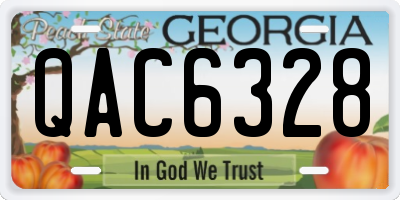 GA license plate QAC6328