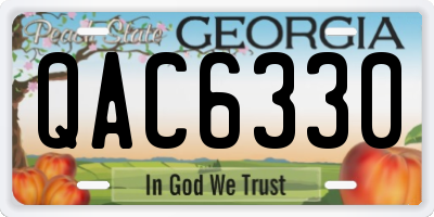 GA license plate QAC6330