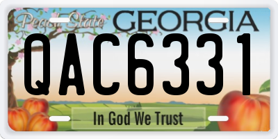 GA license plate QAC6331