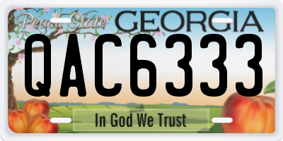 GA license plate QAC6333