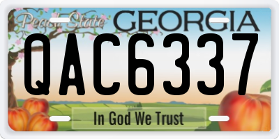 GA license plate QAC6337