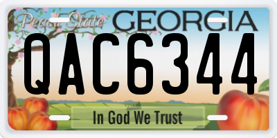 GA license plate QAC6344