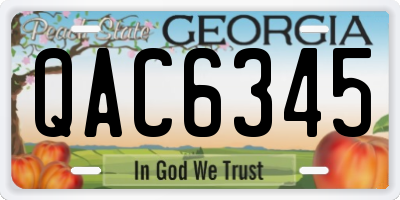 GA license plate QAC6345
