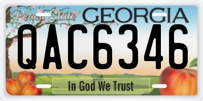 GA license plate QAC6346