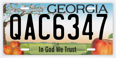 GA license plate QAC6347