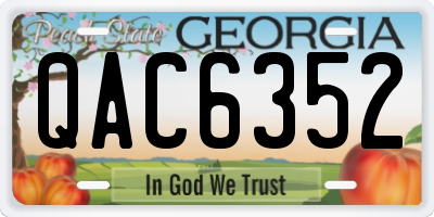 GA license plate QAC6352