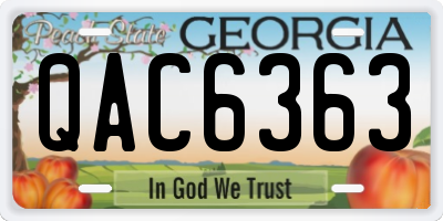 GA license plate QAC6363