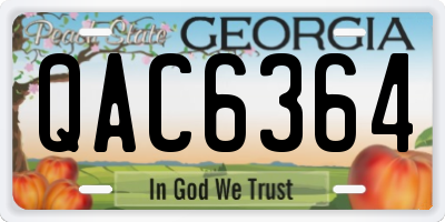 GA license plate QAC6364